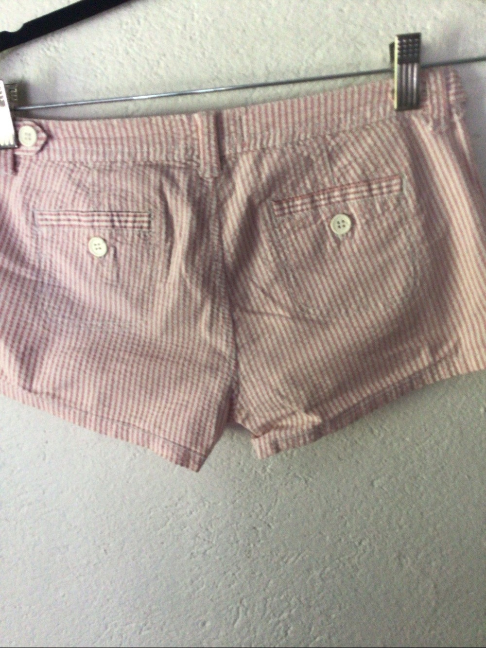 High-Rise Pink Striped Women’s Shorts - Picture 3 of 4